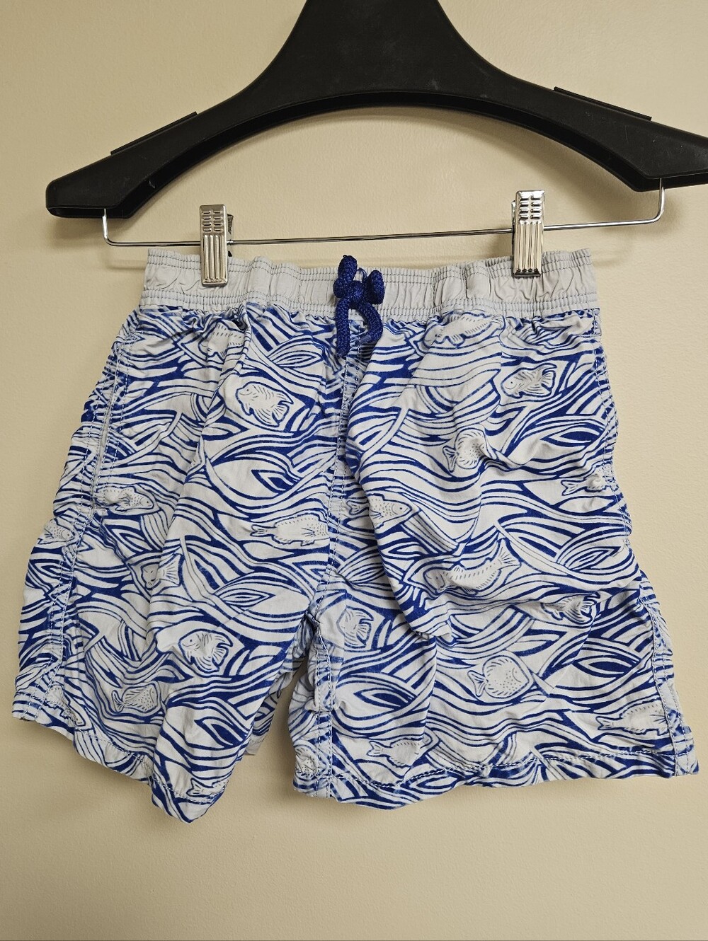 Vilebrequin Kids Fish Waves Print Swim Trunks Shorts Size 14 Boys